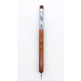 Spontaneous Beauty Premium Kolinsky French Brush (Size 12 with Dotting Tool, Wood Handle)