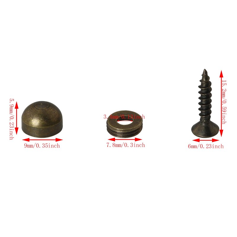 DGBRSM 8pcs Pure Brass Decorative Screws with Caps Used as