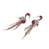 Long Flamingo Burgundy Dangle Drop Earrings for Women Large Boho