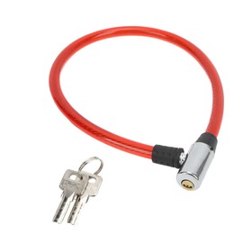 Bike Lock, 25. 59in Portable Steel Wire Bike Lock Cable Bike Locks Cable Lock with 2 Unique Keys for Bike, Motorcycles, Skateboards, Scooters(Red)