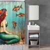 Zaueky Mermaid in The Sea Shower Curtain Fish Seaweed Oil