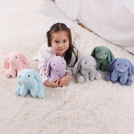 Apricot Lamb Toys Plush Grey Bunny Stuffed Animal with Fluffy Soft Ears (Grey Bunny, 8 Inches)