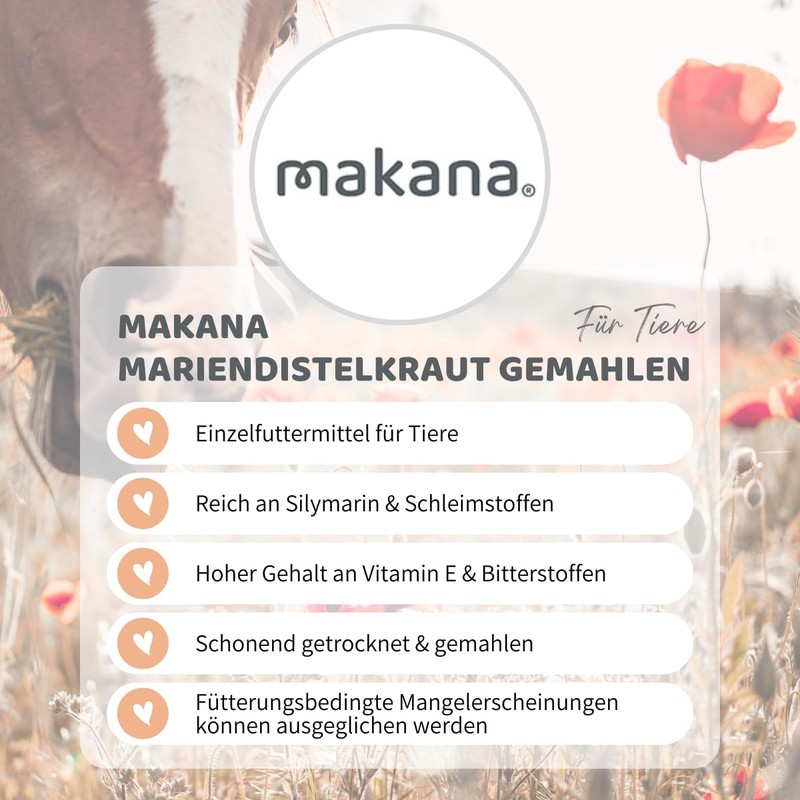 Makana Ground Milk Thistle Herb Feed for Horses 100% Pure