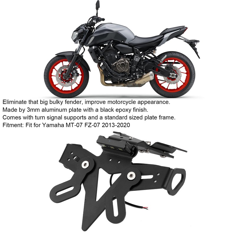 Motorcycle License Plate Rear With Led Light Replacement For Mt-07
