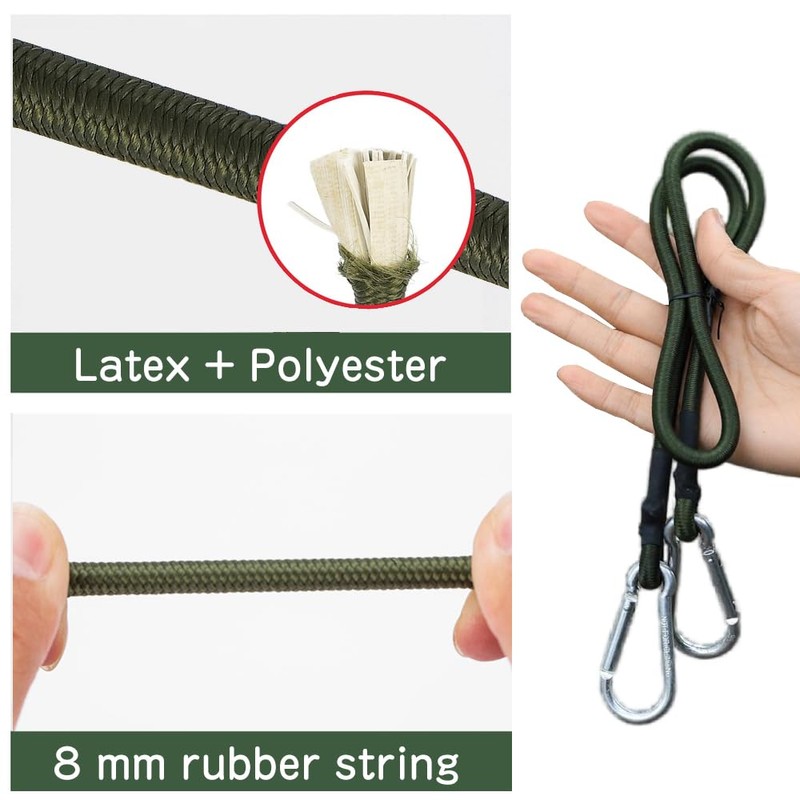 Elastic Bungee Cords, 4 Pcs Bungee Cords with Hooks,Heavy Duty