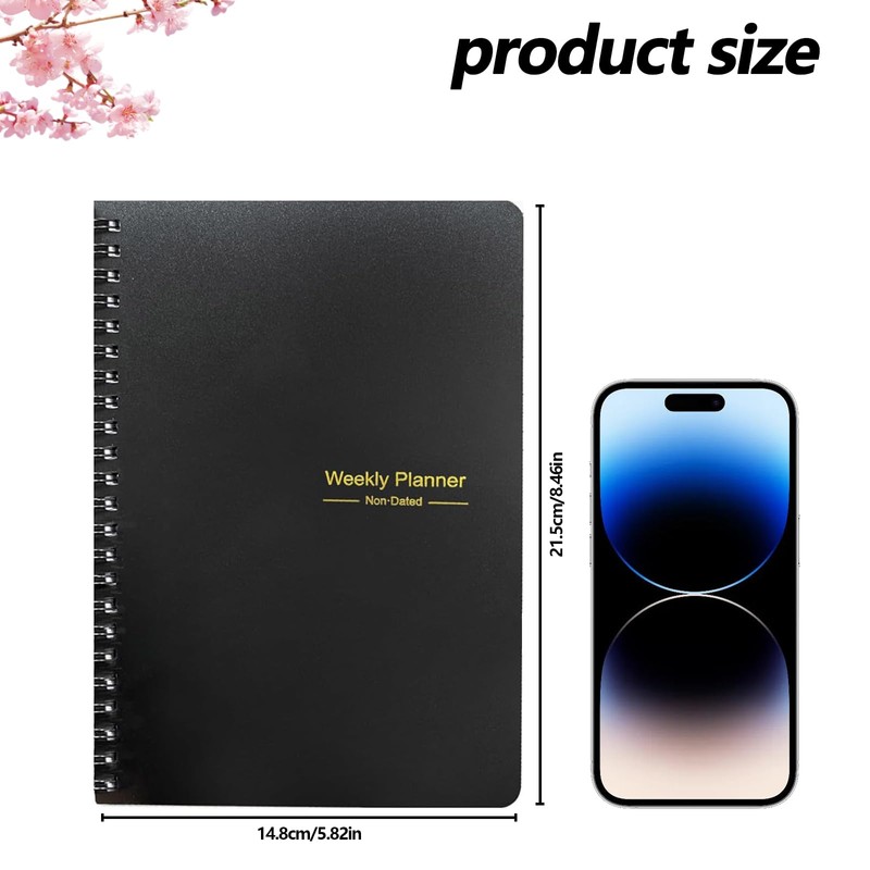 Moseem Weekly Planner Notebook, Undated A5 Planner Notebook Daily Planner
