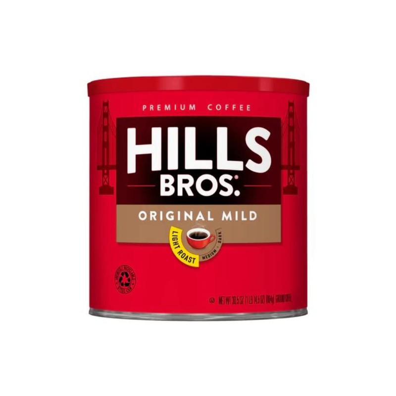 Hills Bros Original Mild Blend Ground Coffee, Light Roast, 30.5