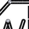 6 Fold Ruler Aluminum Alloy Portable Lightweight Black Folding Multi