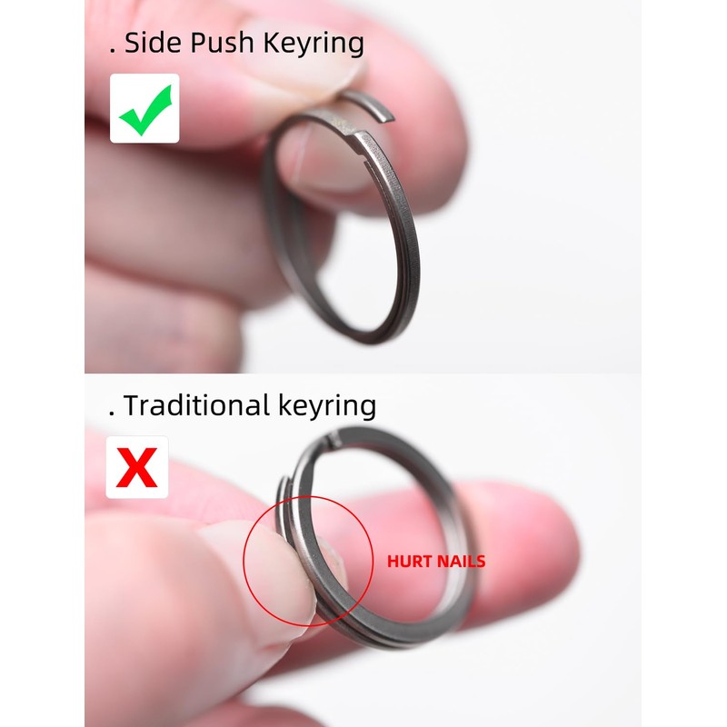 tikey Titanium Key Rings For Car Keys 4 Sizes Quick