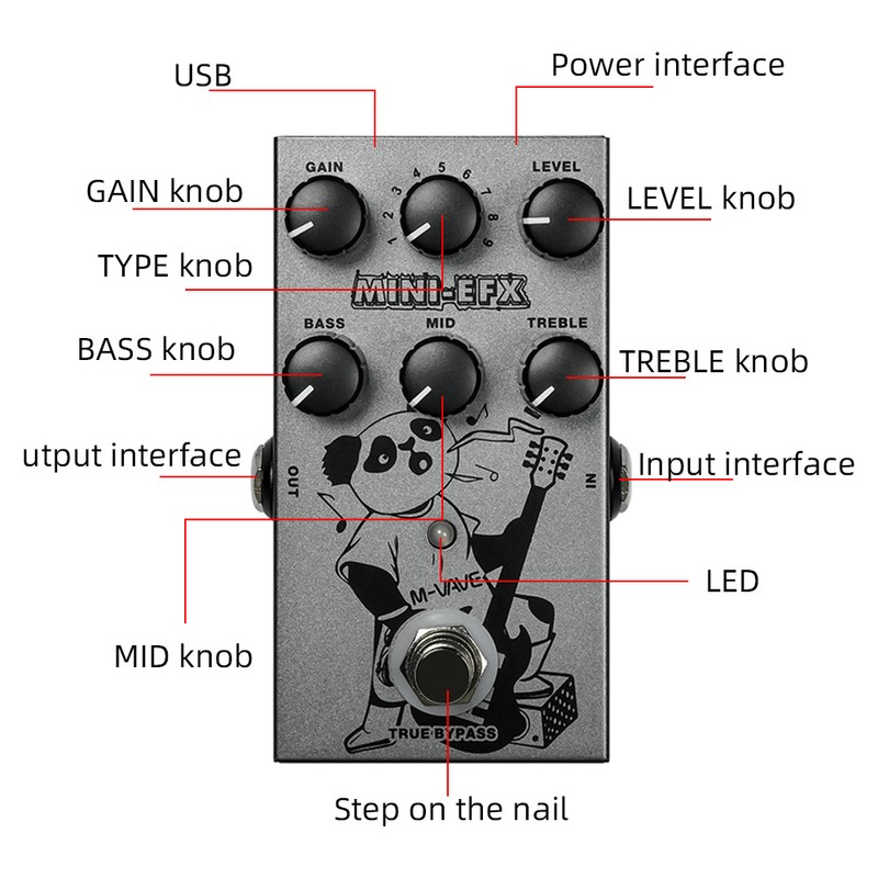 M-VAVE Electric Effects Pedals Heavy Metal Electric Guitar Overload Distortion