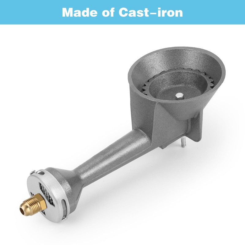 WADEO Propane Burner Head, High Pressure Cast-Iron Round Turkey Fryer