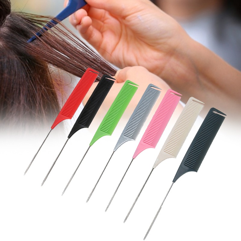 7pcs RatTail Hairdressing Styling Comb FineTooth Salon Dyeing Tinting Hair