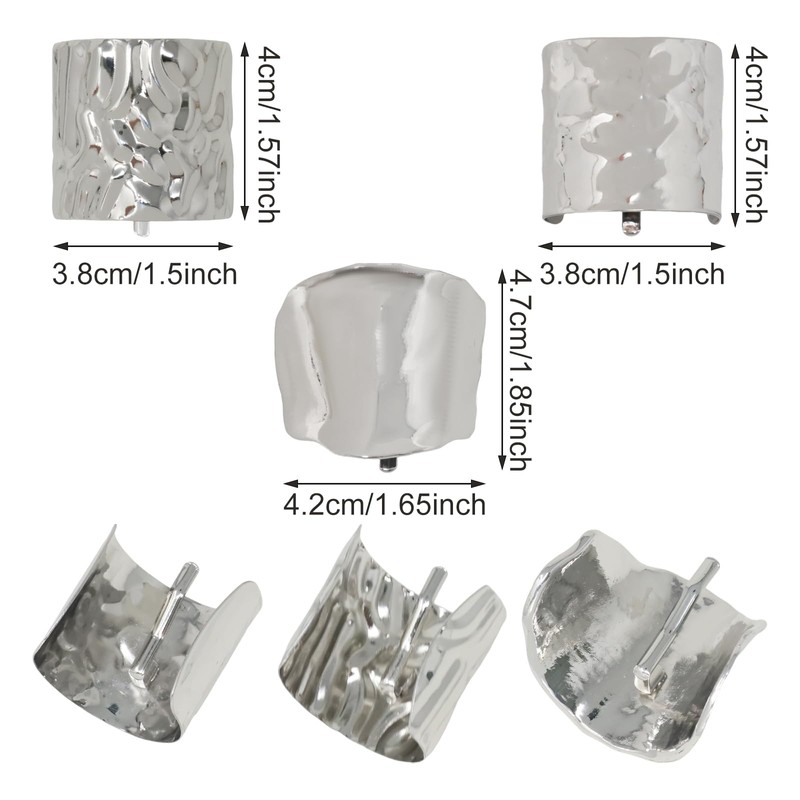 Honbay 3PCS Creative Metal Ponytail Cuffs for Low Ponytail Alloy