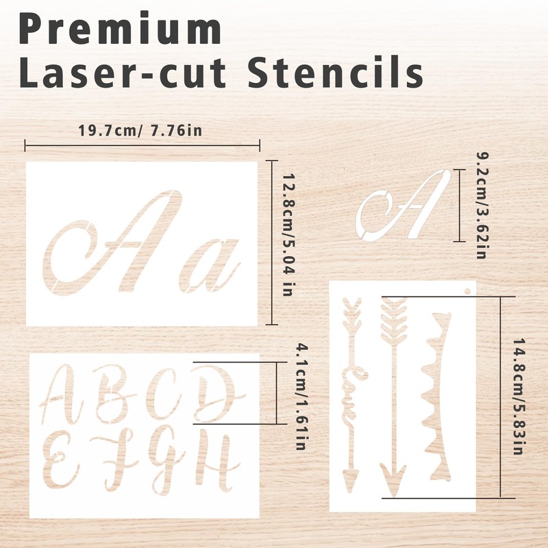 Fitulimo 45 Pieces 175 Designs Letter Stencils for Painting on