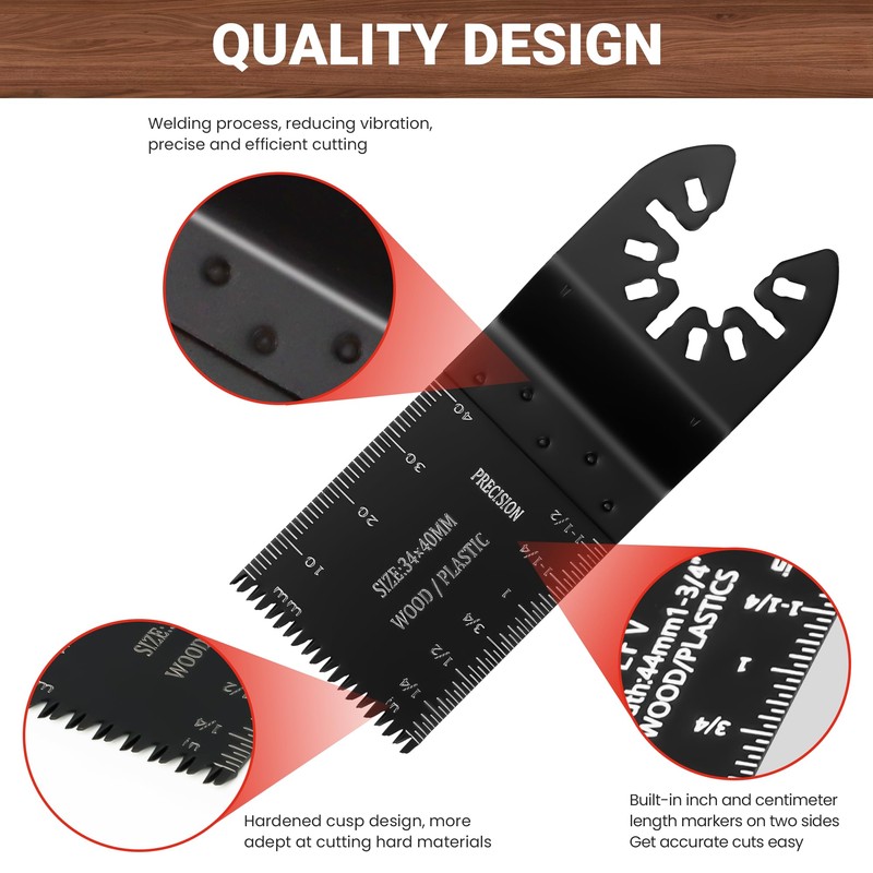 PETOX 159 PCS Oscillating Saw Blades with Sandpaper, Universal Titanium