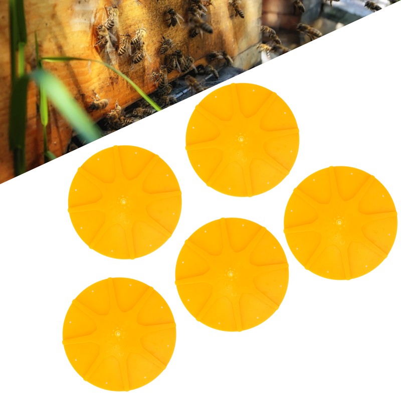 5 Pieces of 8‑Way Bee Escape Equipment Beekeeping Beehive Round