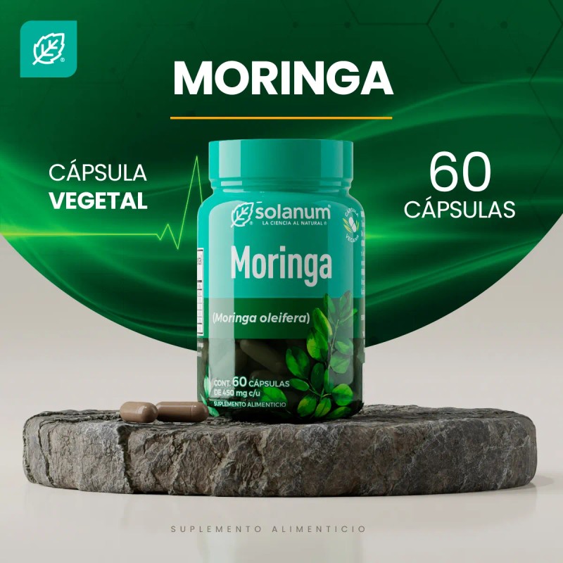 Moringa + Té Verde 60 Cápsulas Veganas Solanum Línea Herbal