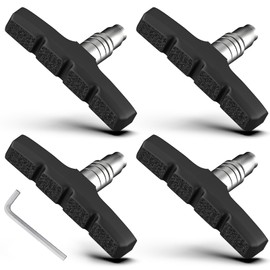 FJCTER Bike Brake Pads, 70mm Universal V Brake Pads, 4PCS Mountain Bike Brake Pads Set with Allen Wrench, Compatible with Cruiser Road BMX Hybrid Folding Bikes, Bicycle Brakes Replacement