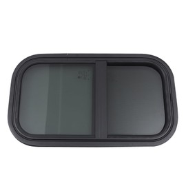 RV Window, Vertical Slider Teardrop Style Camper Windows Replacement, 12"W X 22"H Trailer Window with Mesh Window And Mounting Trim Ring, RV Windows for Pickups Modified Vehicles etc