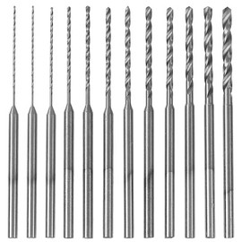 JONMON Mini Drill Bit Set, 12Pcs 0.5-2mm Micro Twist Drill Bits 2.35 Shank Hole Drilling Tool for DIY Amber Beads Beeswax