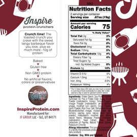 Inspire 10g Protein Baked Cruncher Party Mix - BBQ by Bariatric Eating (10 Bags)