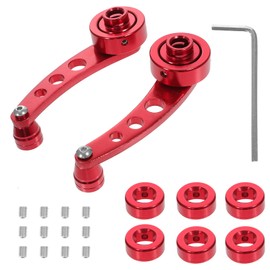 1 Set Car Window Handle Aluminum Alloy Window Crank Handle Universal Car Window Handle Replacement Door Accessories- Red