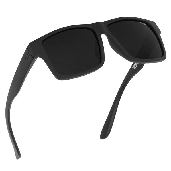 TOROE Eyewear Super Dark Polarized Black Sunglasses Casual Blacked Out