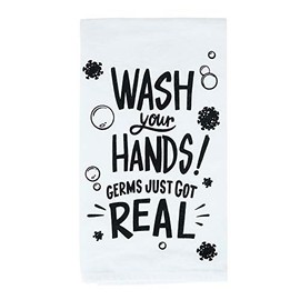 Primitives by Kathy Kitchen Dish Towel - Wash Your Hands Germs Just Got Real