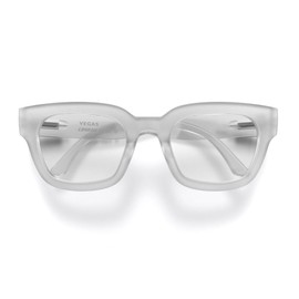 LONDON MOLE® Vegas Fashion Glasses | Zero's with Clear Lenses | Cool Oversized Square/Rectangular/Trapezoidal Frames | Men Women Unisex | Spring Joints, Rubberised transparent
