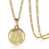 Trendsmax Initial Necklace Women Gold Plated Round Letter O Pendant