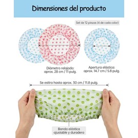 Piezas Gorra Baño Mujer Ducha Protección Capilar Cabello Largo Uso Duchas Maquillaje Spa Viajes Hogar Diseño Elástico Material 11x11 Pulgadas