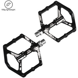 LYCAON Bike Bicycle Pedals, Light Aluminum Alloy Casting Body, 2DU Sealed Bearing Pedal