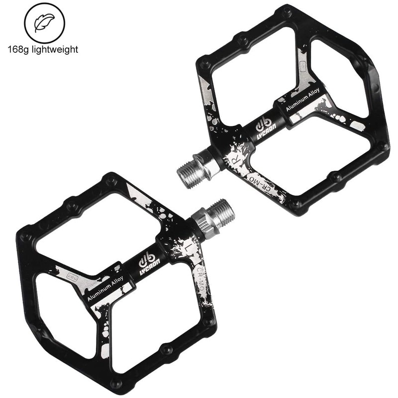 LYCAON Bike Bicycle Pedals, Light Aluminum Alloy Casting Body, 2DU