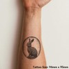 'Rabbit Sitting' Temporary Tattoo - Water Resistant, Skin-Safe, Non-Toxic Transfer