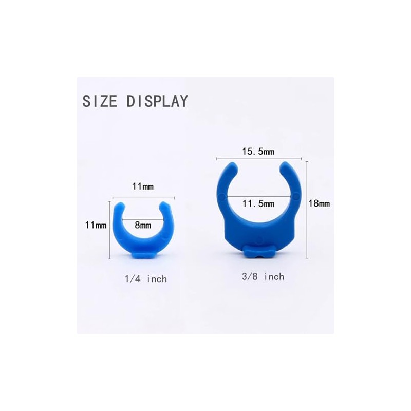 100Pcs 1/4" and 100 Pcs 3/8" Lock Clamps Blue Locking