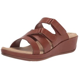 Easy Street Women's Koda Wedge Sandal, Cognac, 7 Narrow