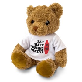 Big Red Egg EAT SLEEP SURFING REPEAT - Teddy Bear - Cute Soft Cuddly Adorable - Gift Present