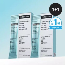 Puregram 2개 퓨어그램 1위 탄력쫀쫀 물광팩 랩핑마스크 3세트 구매시 랩핑 1개 2 Puregram No.1 Elastic Firming Water Glow Wrapping Mask 3 Sets with 1 Free Wrapping Mask
