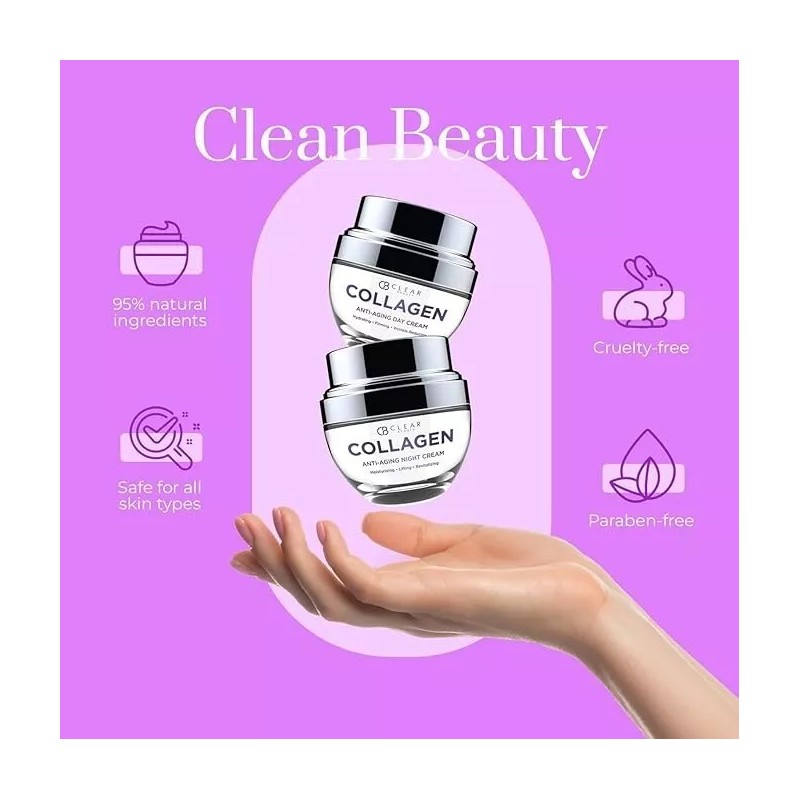 Clair Beauty Collagen Day/Night Moisturizer - Duo Set Value Pack