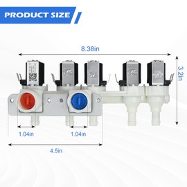 Washer Water Inlet Valve Fit for GE GFW650SPN0SN GFW650SSN0WW GFW850SPN0RS GFW850SSN0WW, Replaces AP6983554 PS12743643 AP6983554 EAP12743643 33090202 WH23X29553