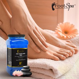 Foot SPA - Massage Cooling Gel for Pedicure Treatment with Menthol, Camphor, Peppermint and Eucalyptus Oil, Professional Strength Foot and Leg Ice Cooling Gel Therapy