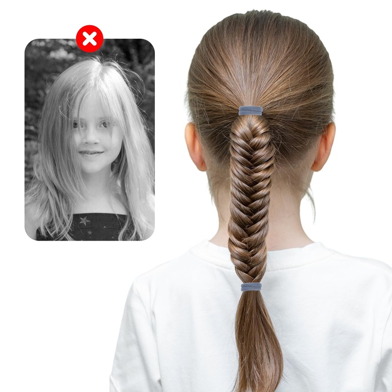 Pack of 100 Girls Hair Bobbles, 4 cm Large Seamless