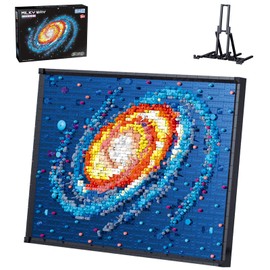 The Milky Way Galaxy Photo Frame Building Block, Mini Bricks Space Deocr DIY Kits, Wall Art Home Office Decor, Astronomy Collection, Gifts for Adult Kids Ages 8+(2438PCS)