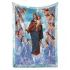 Angel Throw Blanket for Adults with Baby Jesus and Virgin