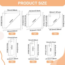 BENECREAT 2 Sets 6 Size Acrylic Charcuterie Board Handle Template, Clear Triangular Elliptical Cut Tracing Stencils for Woodworkers and Makers