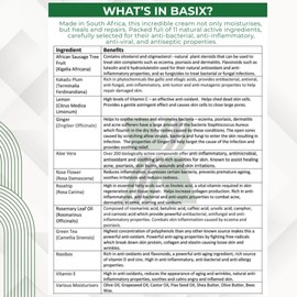 Basix Skin Defence Cream for Seriously Dry Skin with Kigelia Africana - 11 Natural Ingredients Repairs Eczema and Psoriasis Prone Skin - 50ml