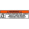 BIKERSTUFFUS Warning Dual AIRBAG Check Helmet Sticker Hard HAT Sticker