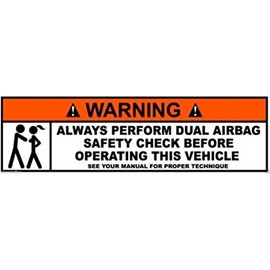 BIKERSTUFFUS Warning Dual AIRBAG Check Helmet Sticker Hard HAT Sticker Laptop Sticker Toolbox Sticker