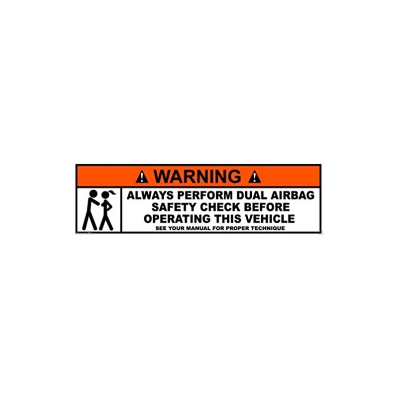 BIKERSTUFFUS Warning Dual AIRBAG Check Helmet Sticker Hard HAT Sticker