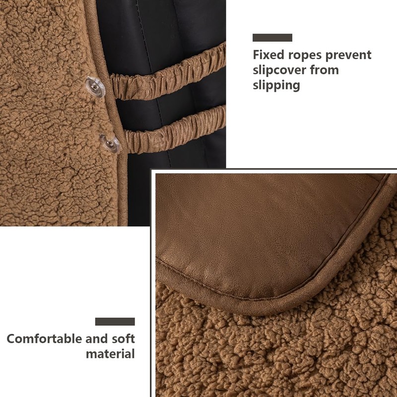 STONECREST Recliner Chair Cover, Sherpa Slipcover, Stay in Place (Cholate,